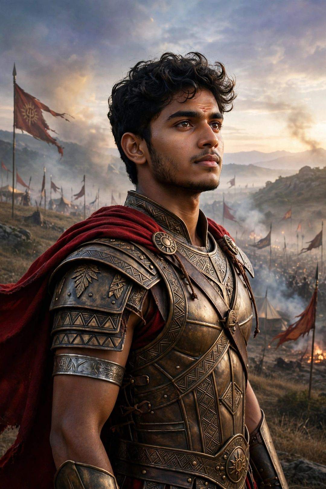 Boy warrior poster look AI photo edit