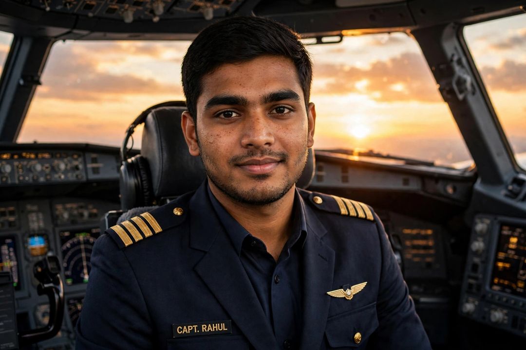 Boy pilot uniform cockpit look photo editing prompt
