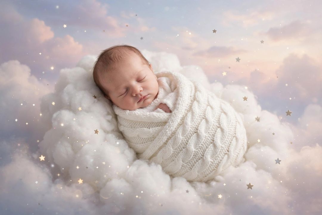 Newborn Wrapped in Clouds — prompt result