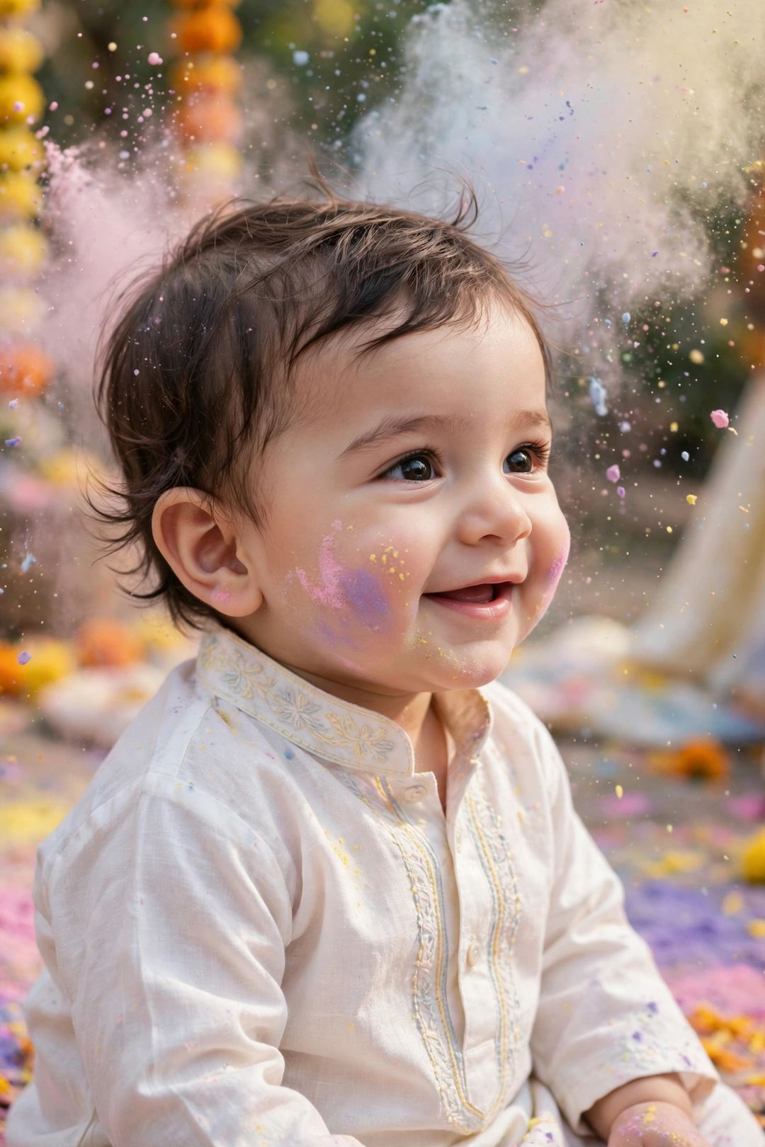 Holi Colours Baby Portrait — prompt result