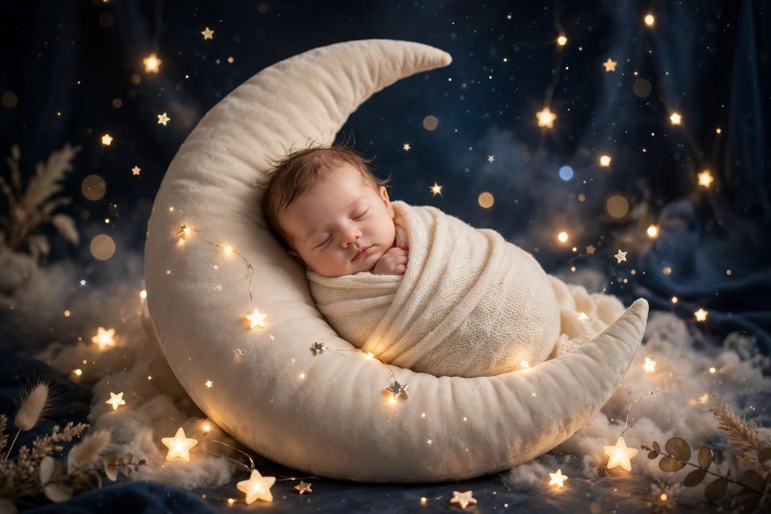 Sleeping Baby on the Moon — prompt result