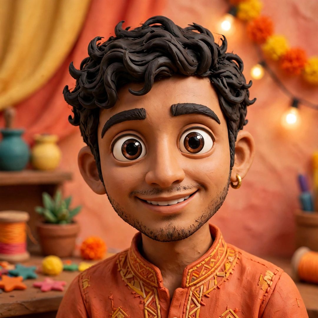 Boy 3D claymation cartoon style ChatGPT photo editing prompt result