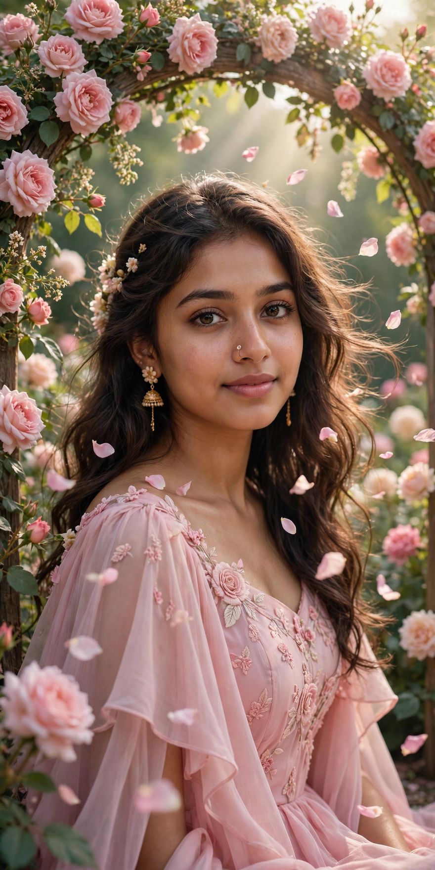 Girl floral garden princess look ChatGPT edit