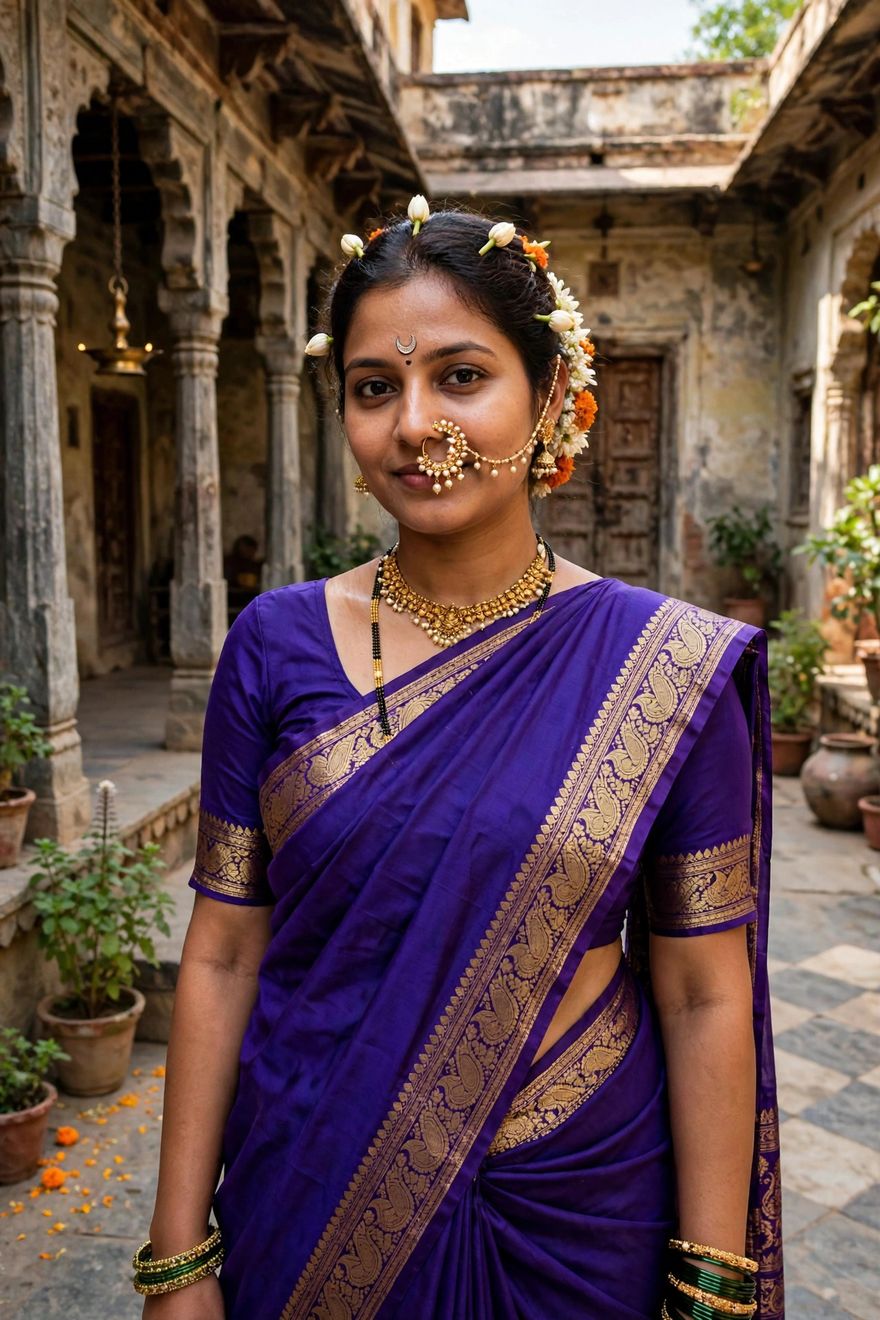 Maharashtrian nauvari saree look ChatGPT photo editing prompt