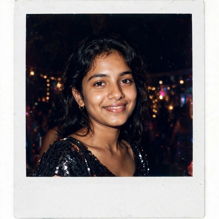Polaroid flash aesthetic photo edit prompt