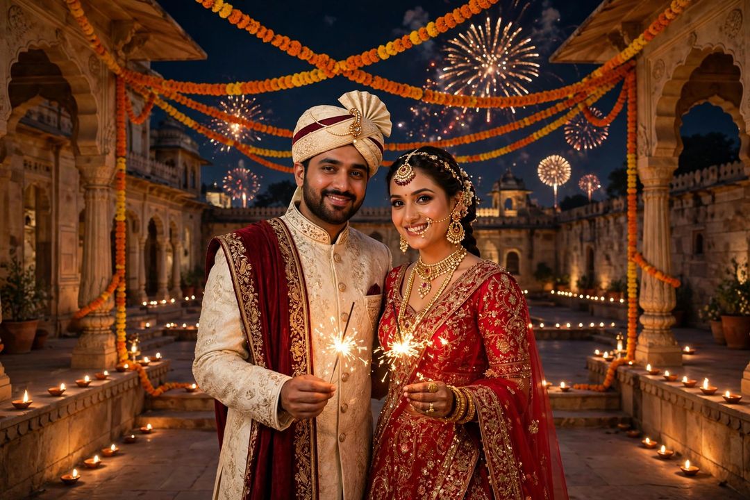 Couple royal Indian wedding look ChatGPT photo editing prompt