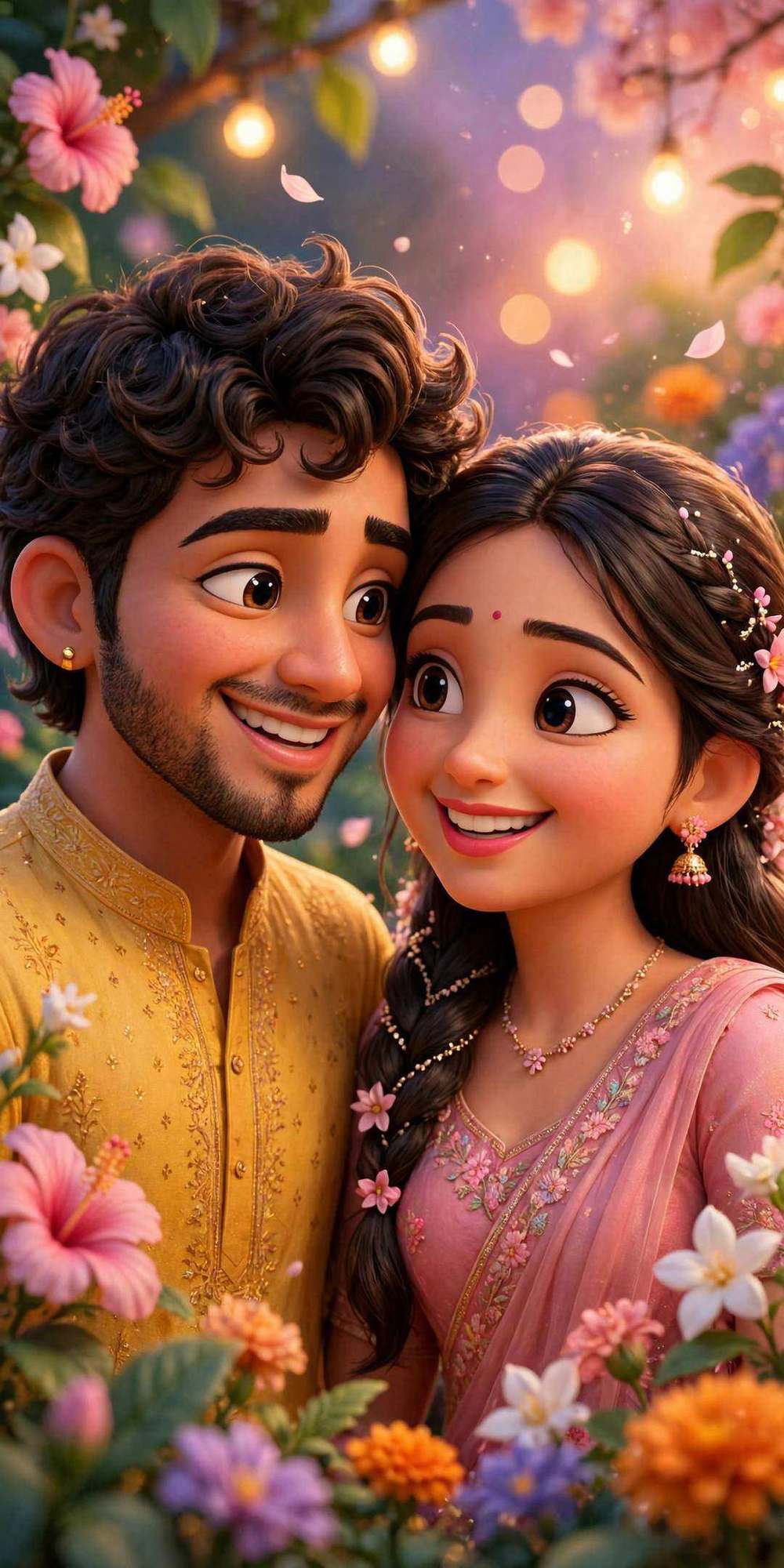 Couple 3D Pixar cartoon style ChatGPT photo editing prompt