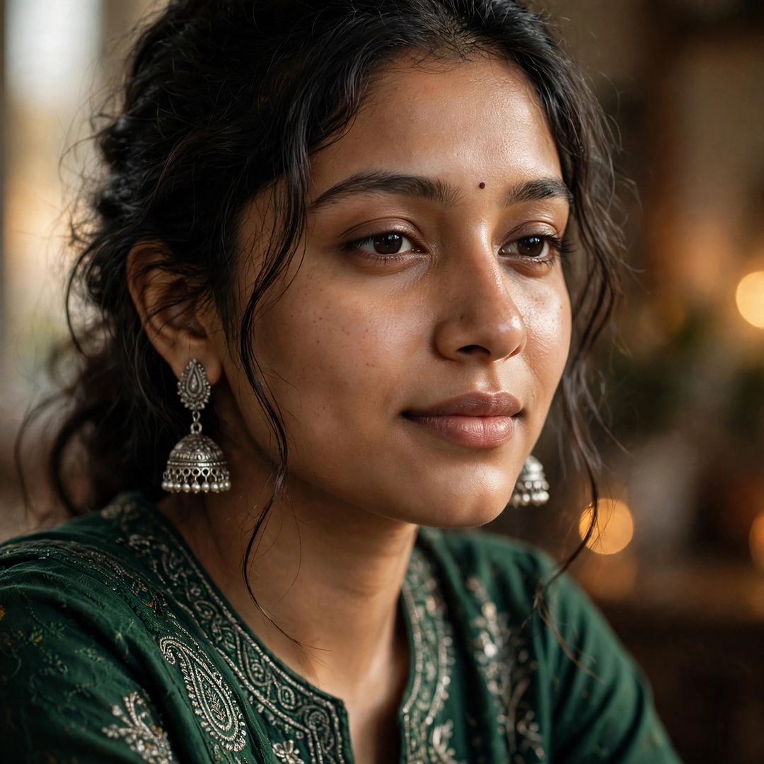 Jhumka Close Portrait DP — AI DP prompt result