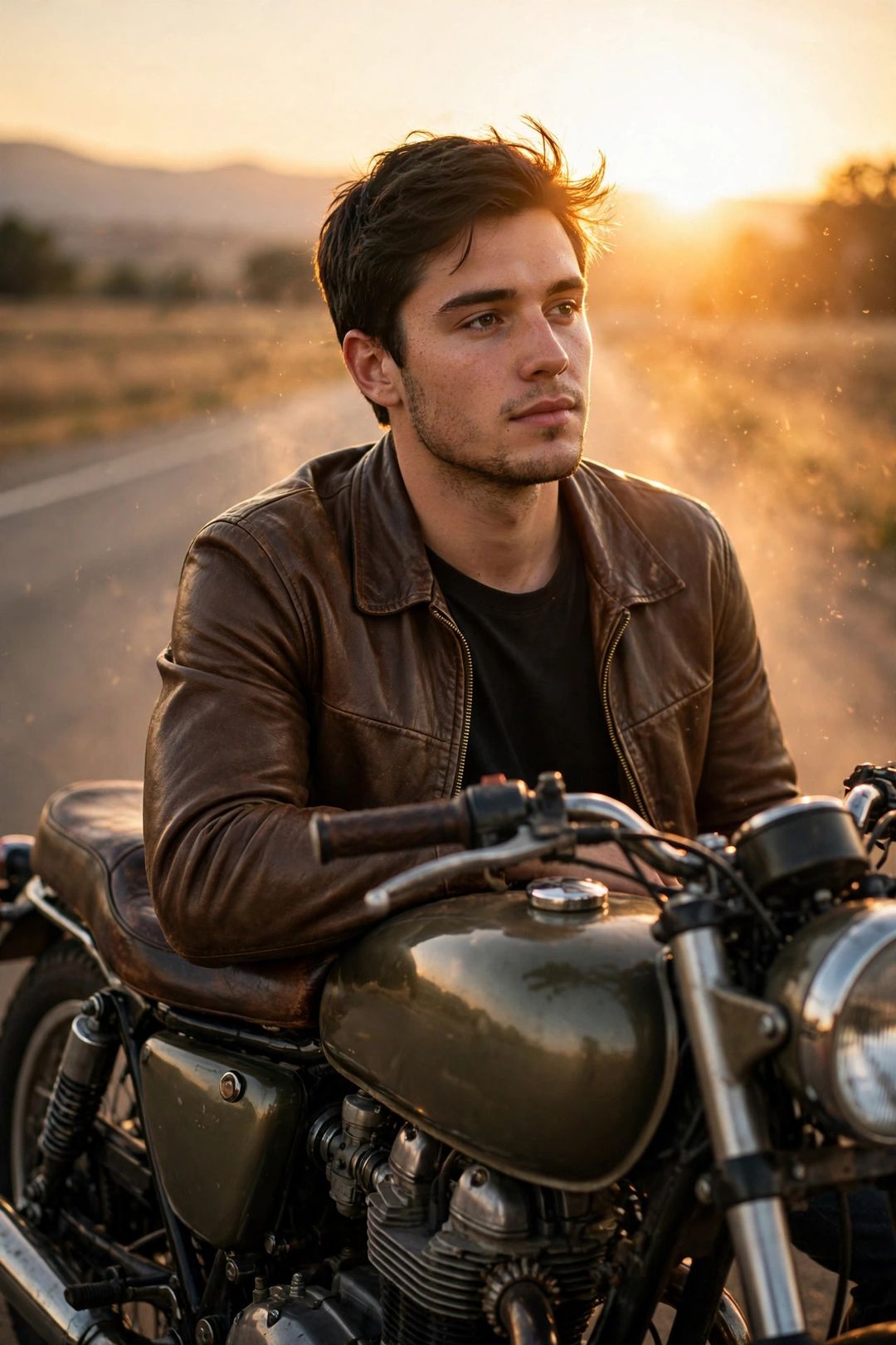 Biker Sunset DP — AI DP prompt result