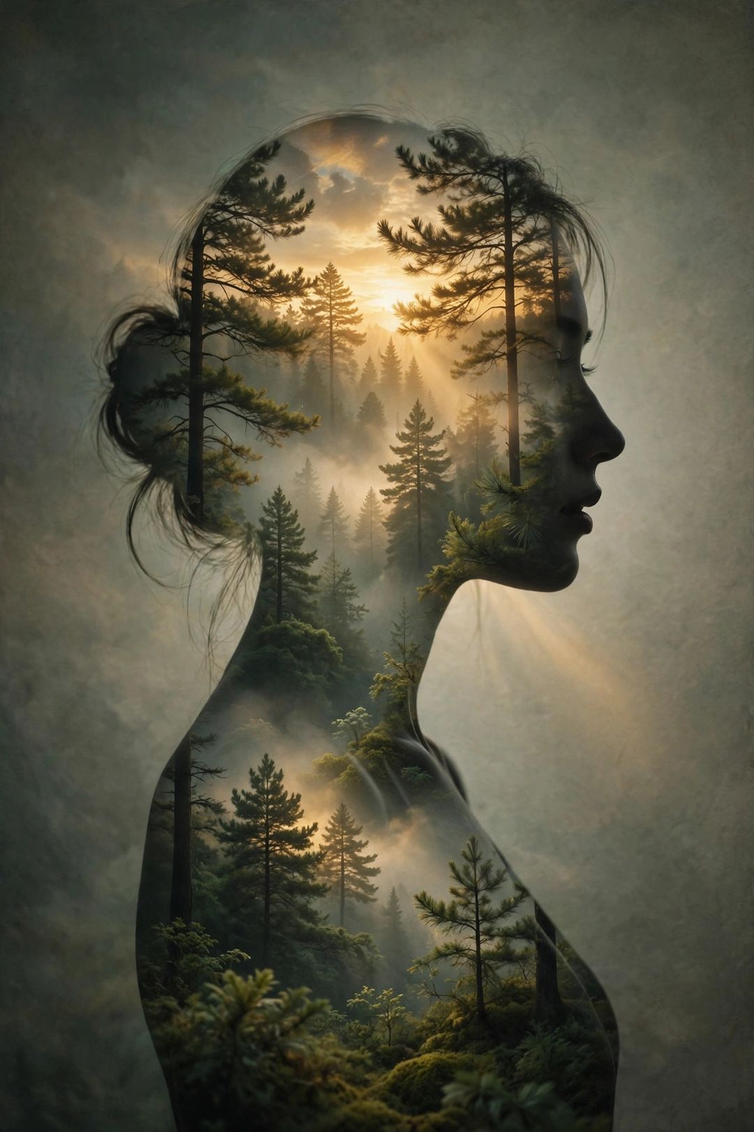 Forest Double Exposure DP — AI DP prompt result