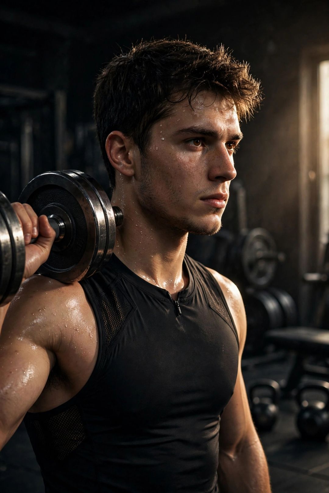 Gym Dumbbell Close DP — AI DP prompt result