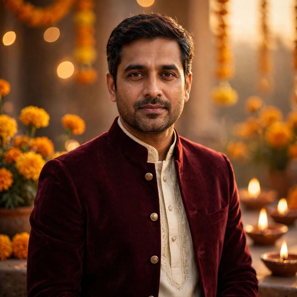 Gemini AI profile photo example traditional Indian formal look