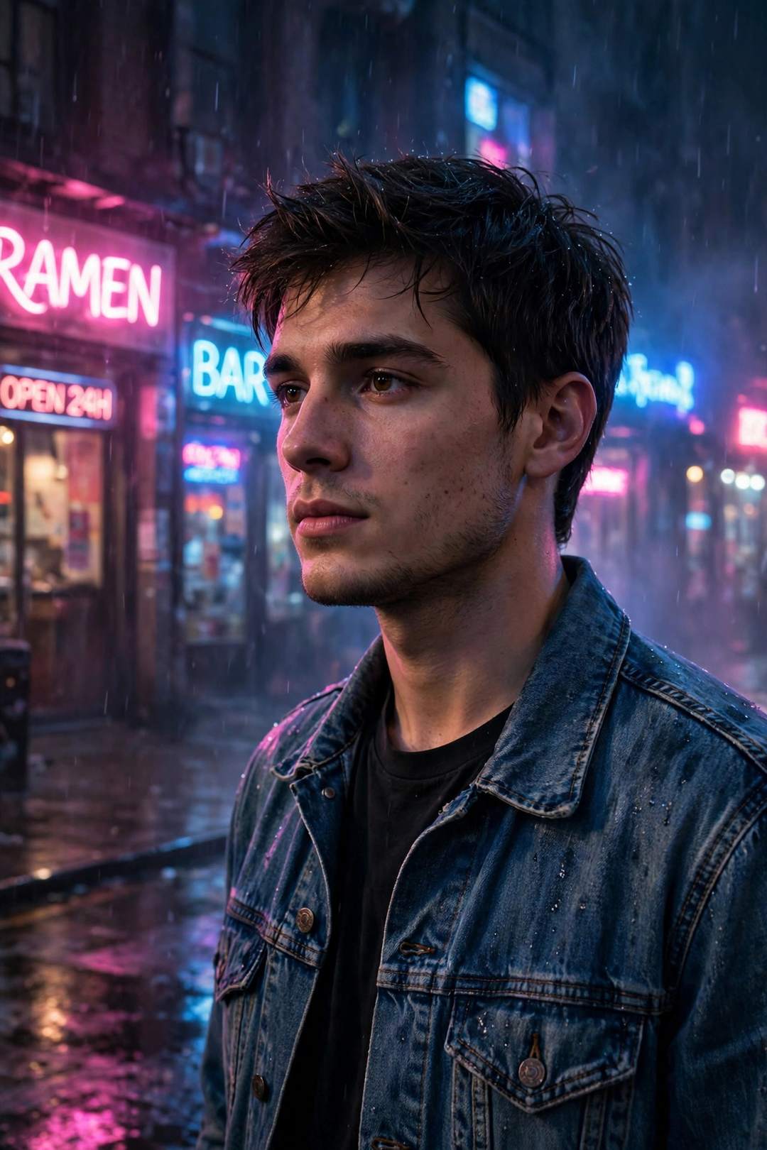 Neon Street Night DP — AI DP prompt result