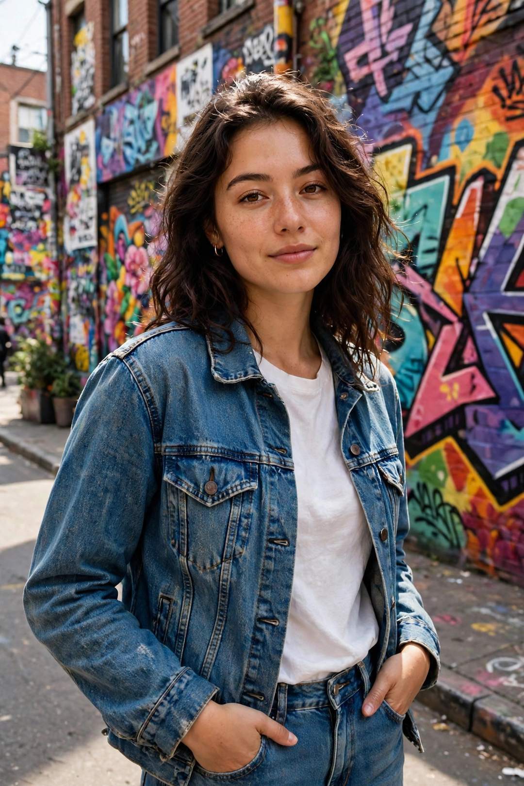 Denim Jacket Street DP — AI DP prompt result