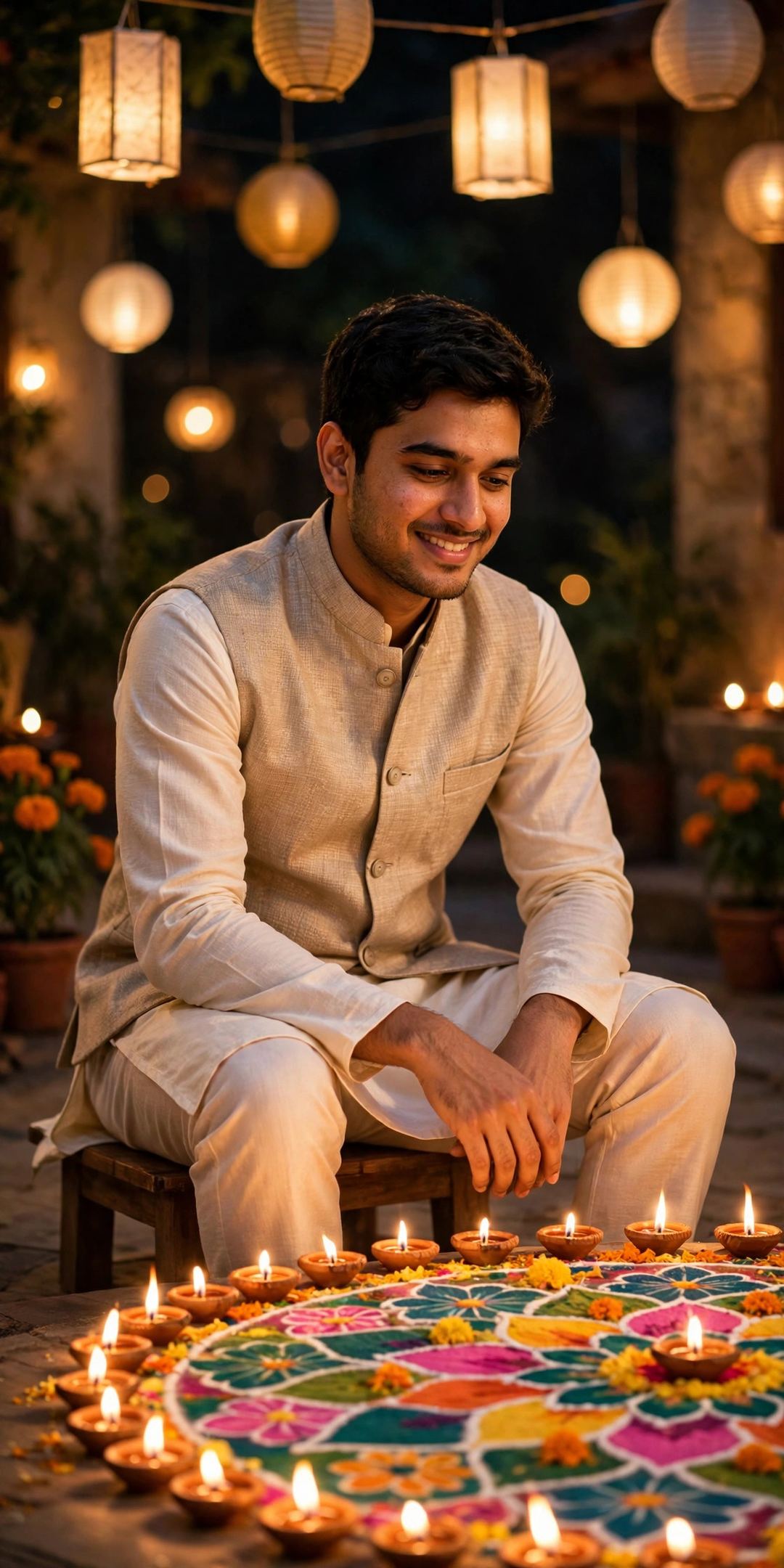 Result of Prompt 4 – kurta and waistcoat by the rangoli
