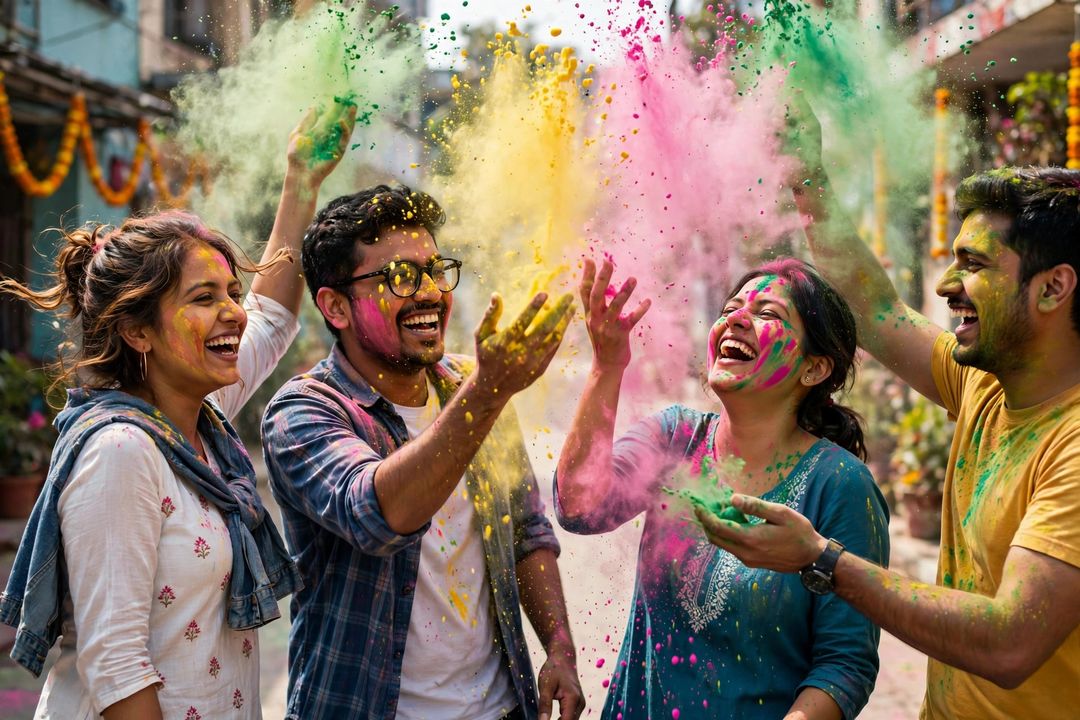 Holi Colour Explosion — Gemini AI photo prompt result