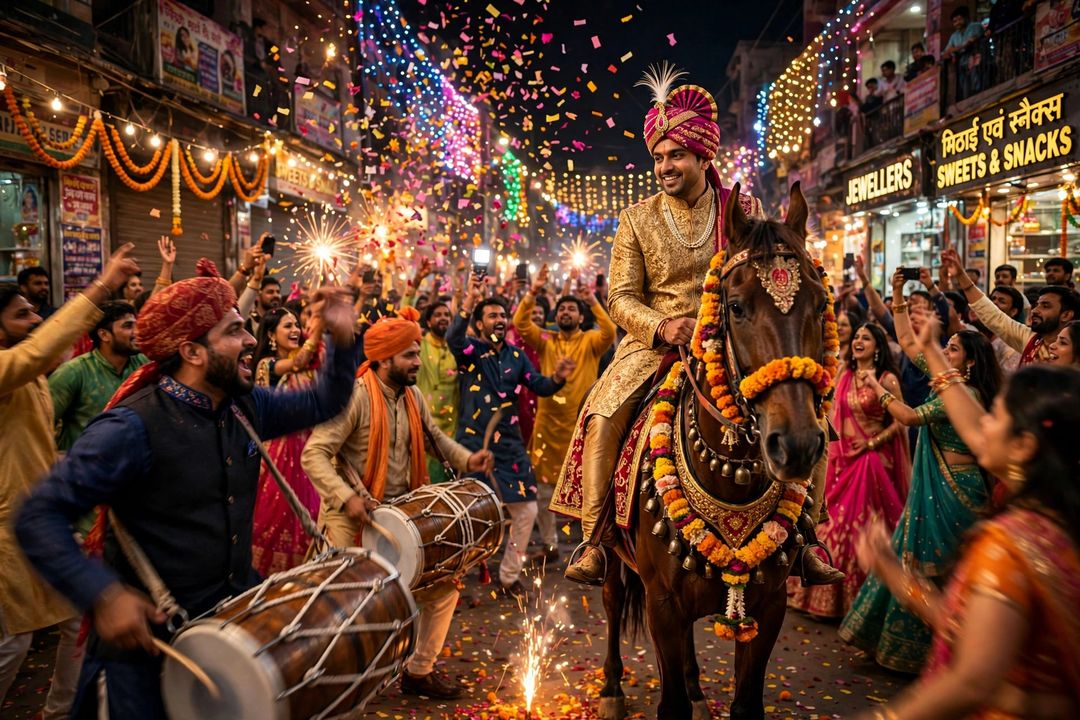 Wedding Baraat Dance — Gemini AI photo prompt result