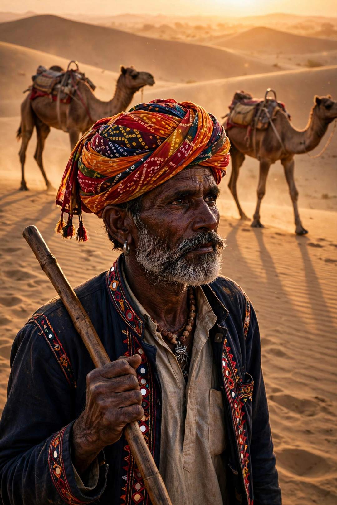 Desert Nomad Sunset — Gemini AI photo prompt result