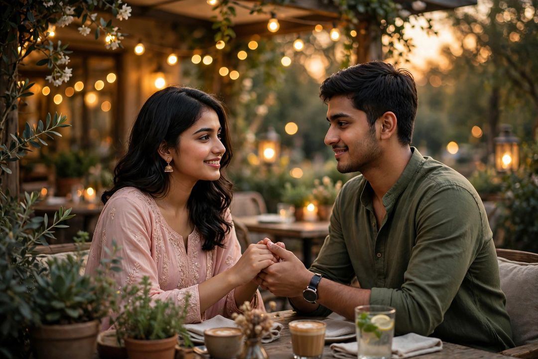 Couple Under Fairy Lights — Gemini AI photo prompt result
