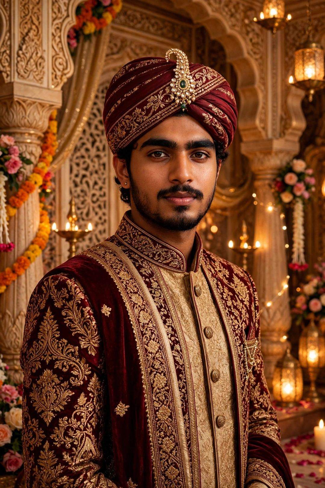 Boy royal sherwani look Gemini photo editing prompt