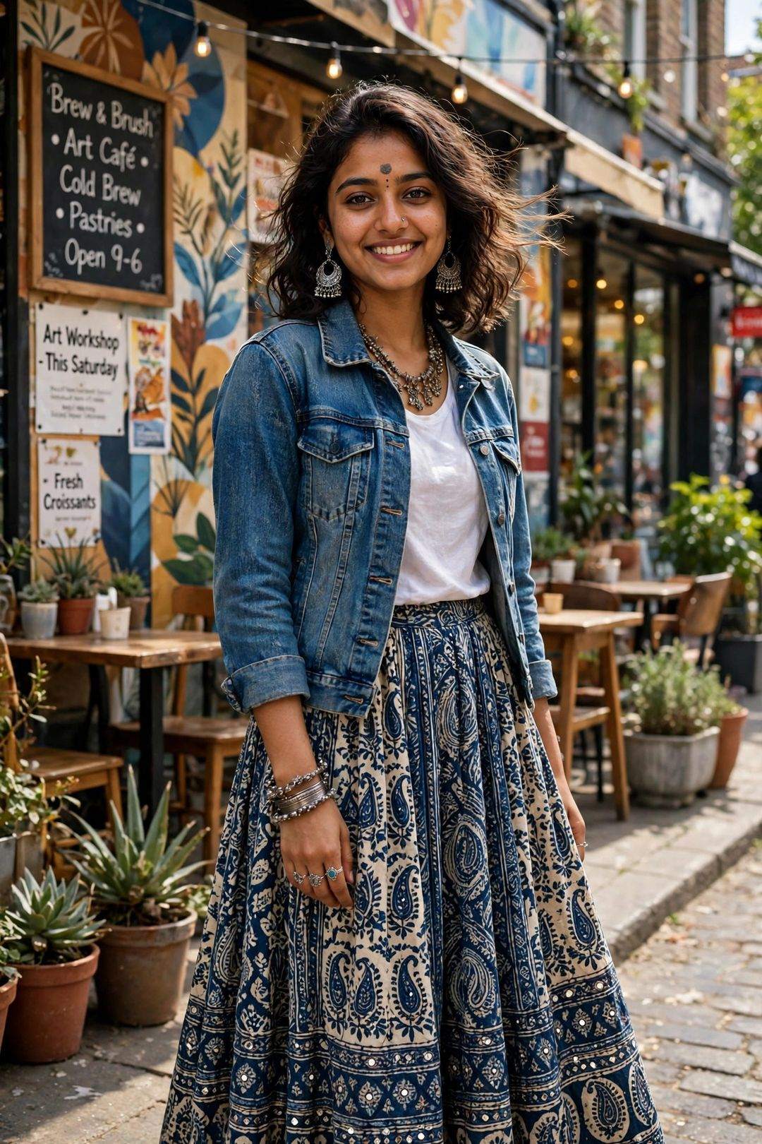 Girl Indo-western fusion look Gemini photo edit