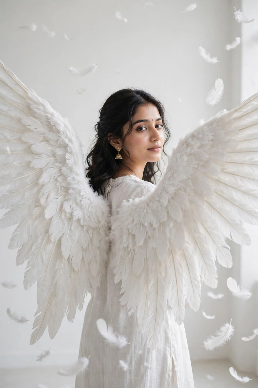 Giant angel wings look Gemini photo editing prompt