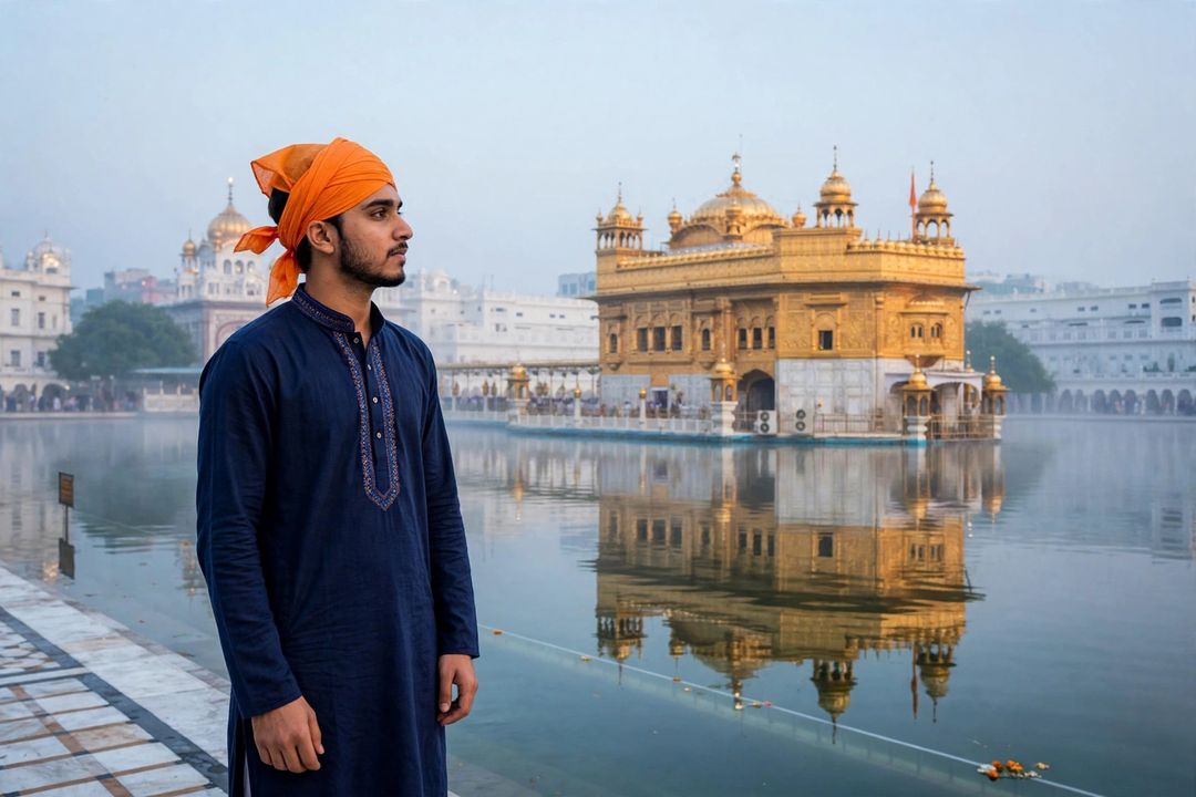 Golden Temple Dawn Reflection — prompt result