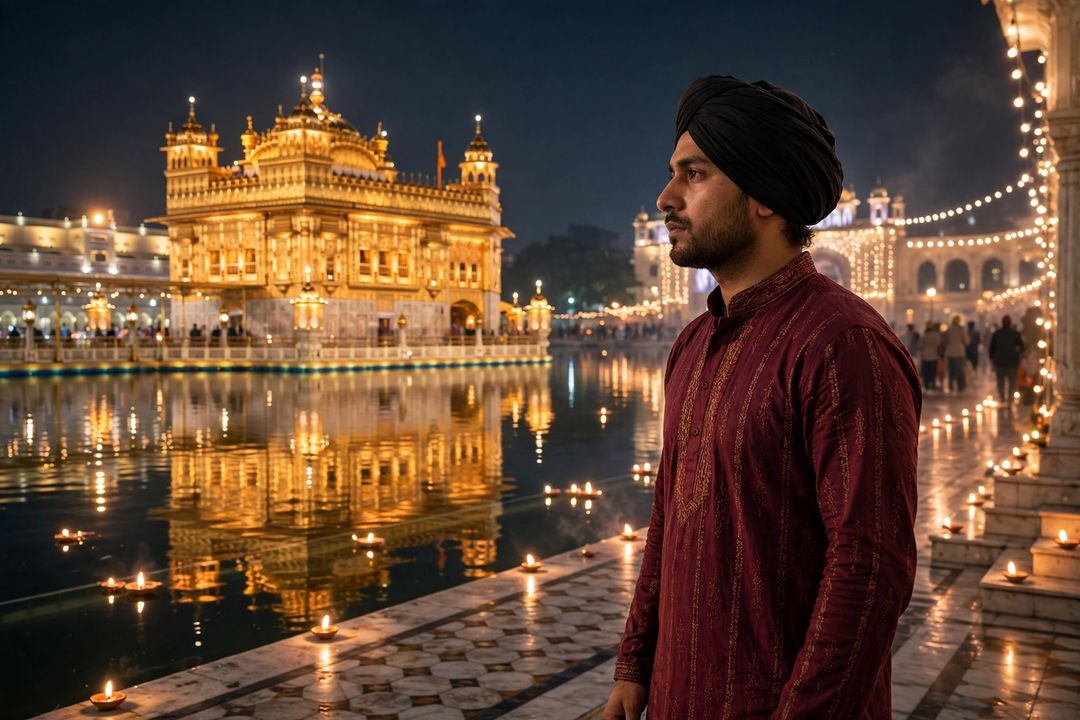 Golden Temple Night Lights — prompt result