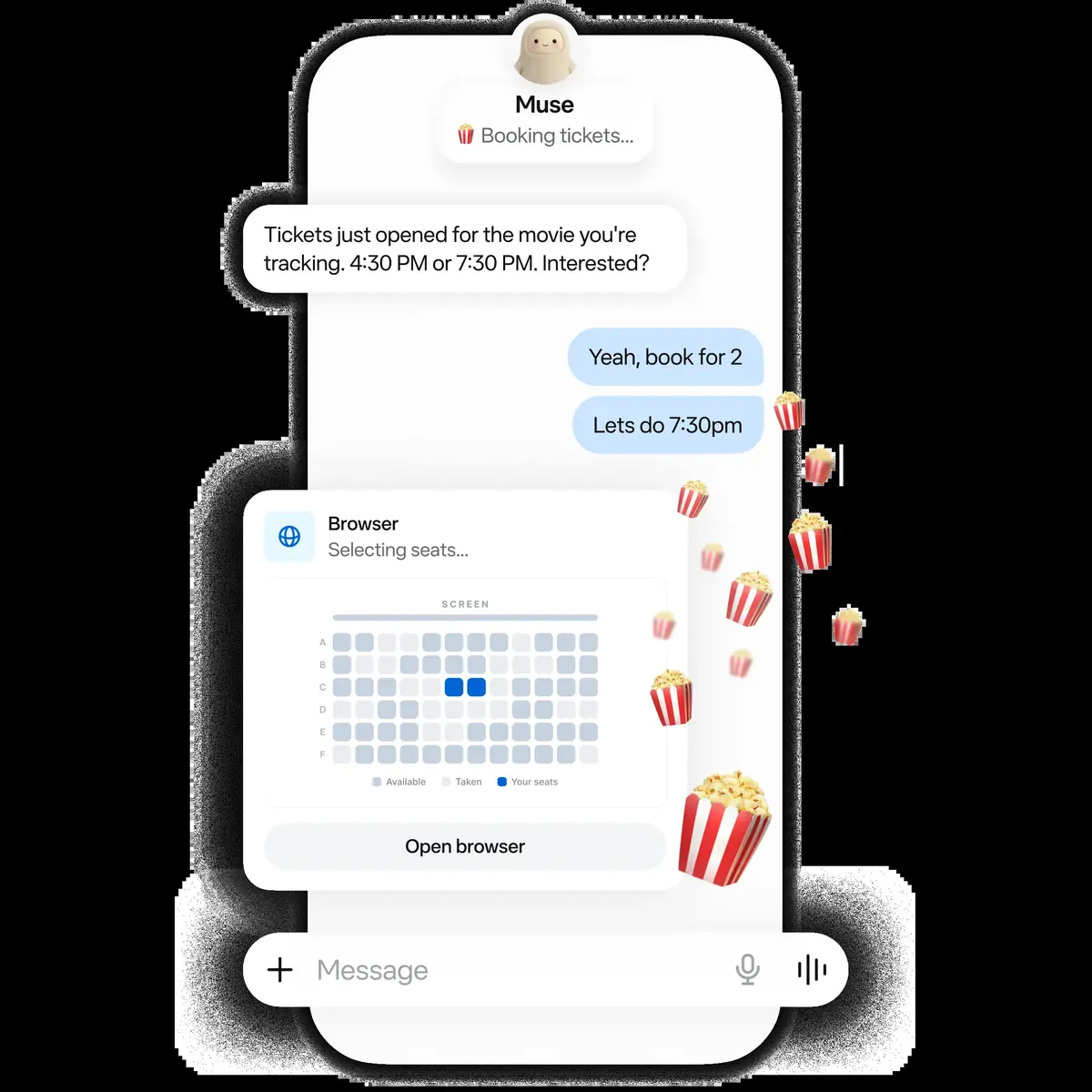 Meta Muse personal AI agent working in its cloud browser