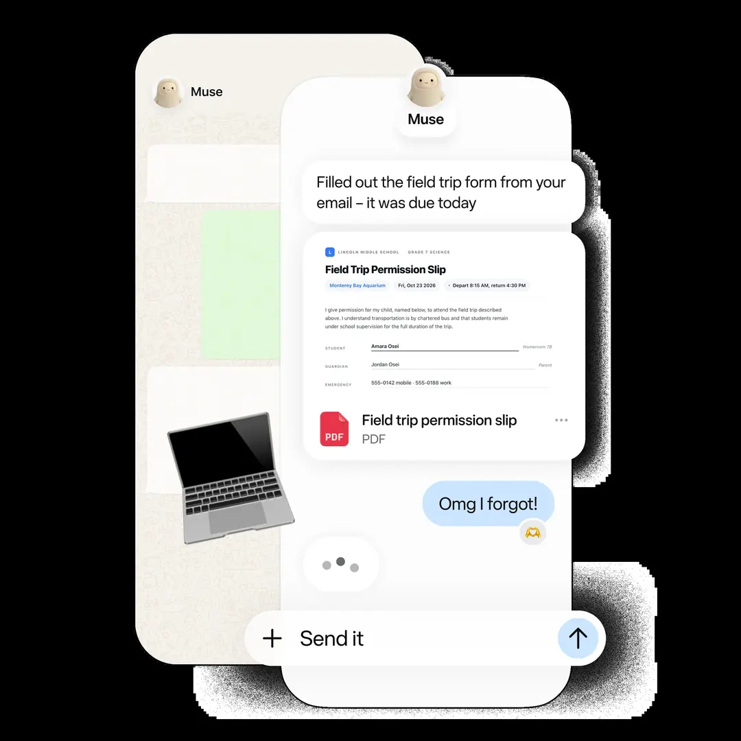 Chatting with the Meta Muse AI agent on a phone