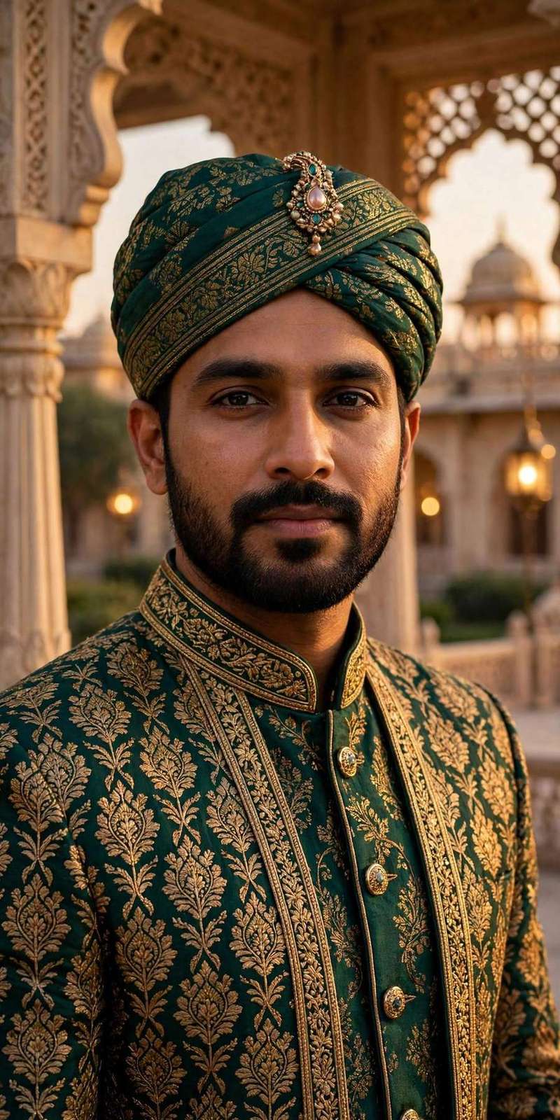 Royal sherwani look — Meta AI photo editing prompt result