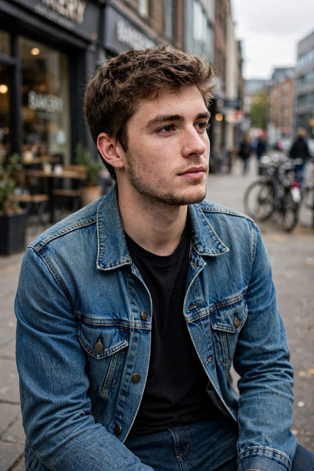 Casual denim street style — Meta AI photo editing prompt result