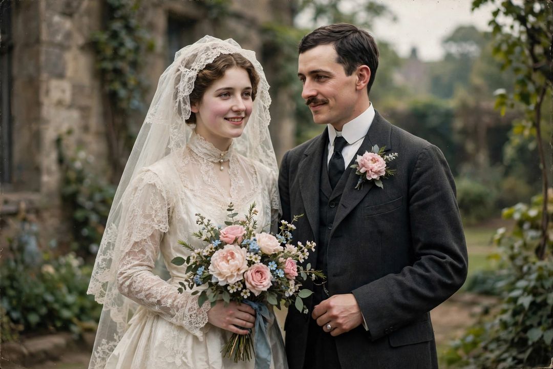 Old Wedding Photo Colourise — prompt result
