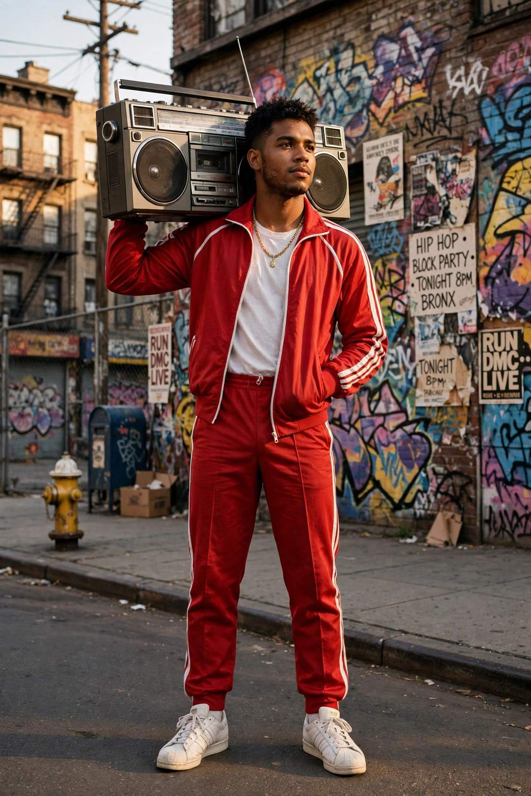 Boombox Street Hip-Hop Look — 1980s AI photo editing prompt result