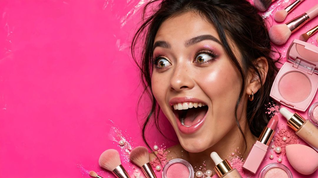 Beauty makeup thumbnail — AI prompt example