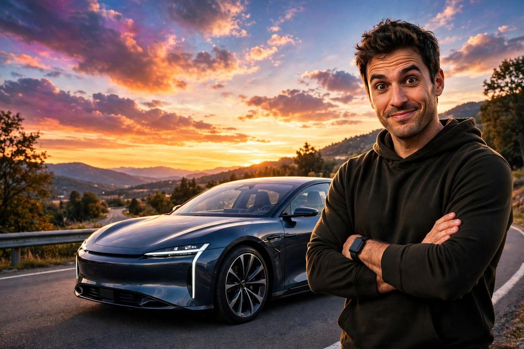 Car review thumbnail — AI prompt example