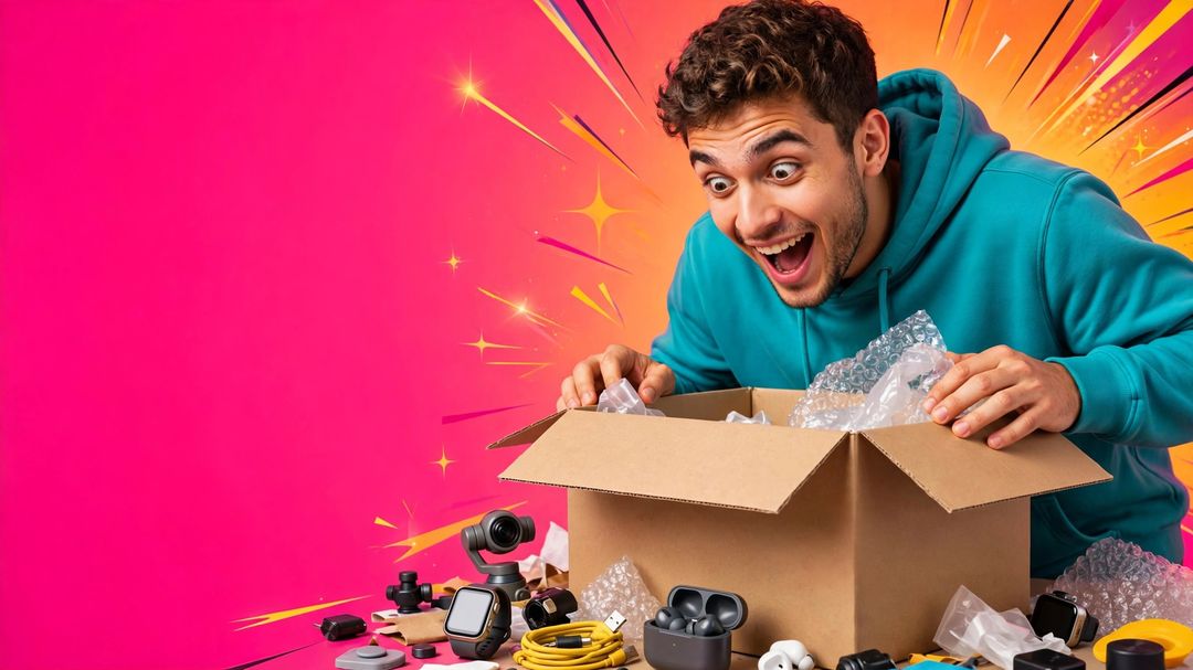 Unboxing thumbnail — AI prompt example