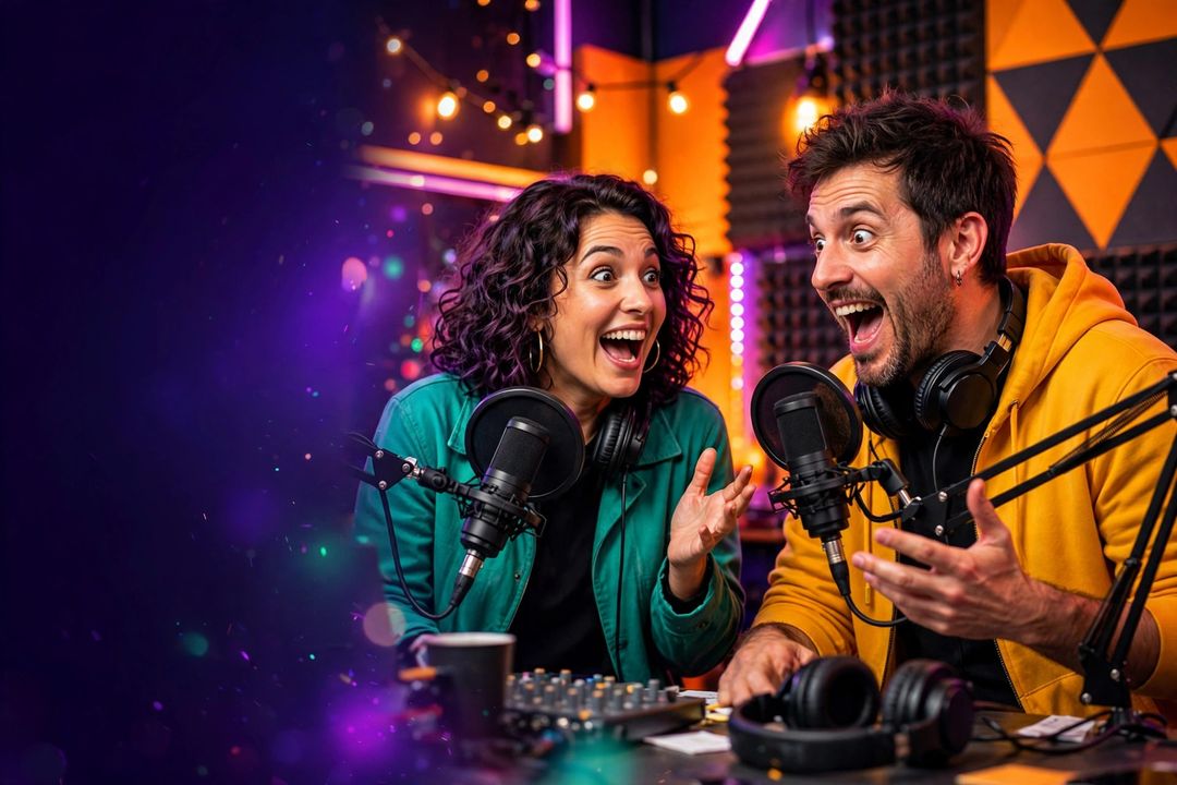 Podcast interview thumbnail — AI prompt example