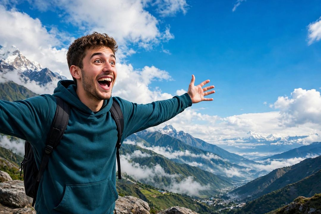 Travel vlog thumbnail — AI prompt example