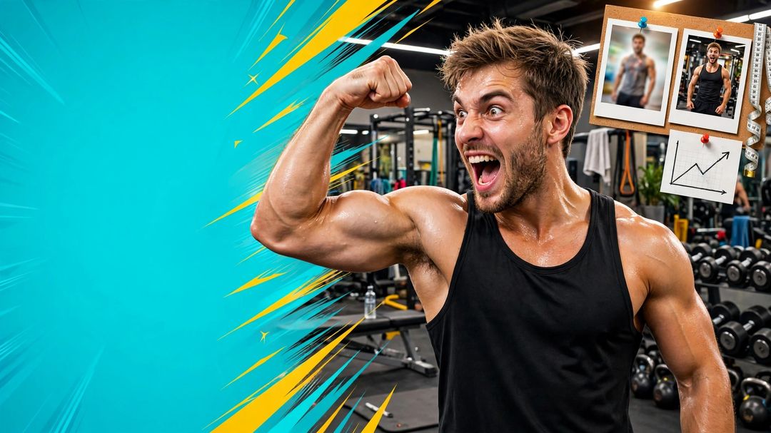 Fitness transformation thumbnail — AI prompt example