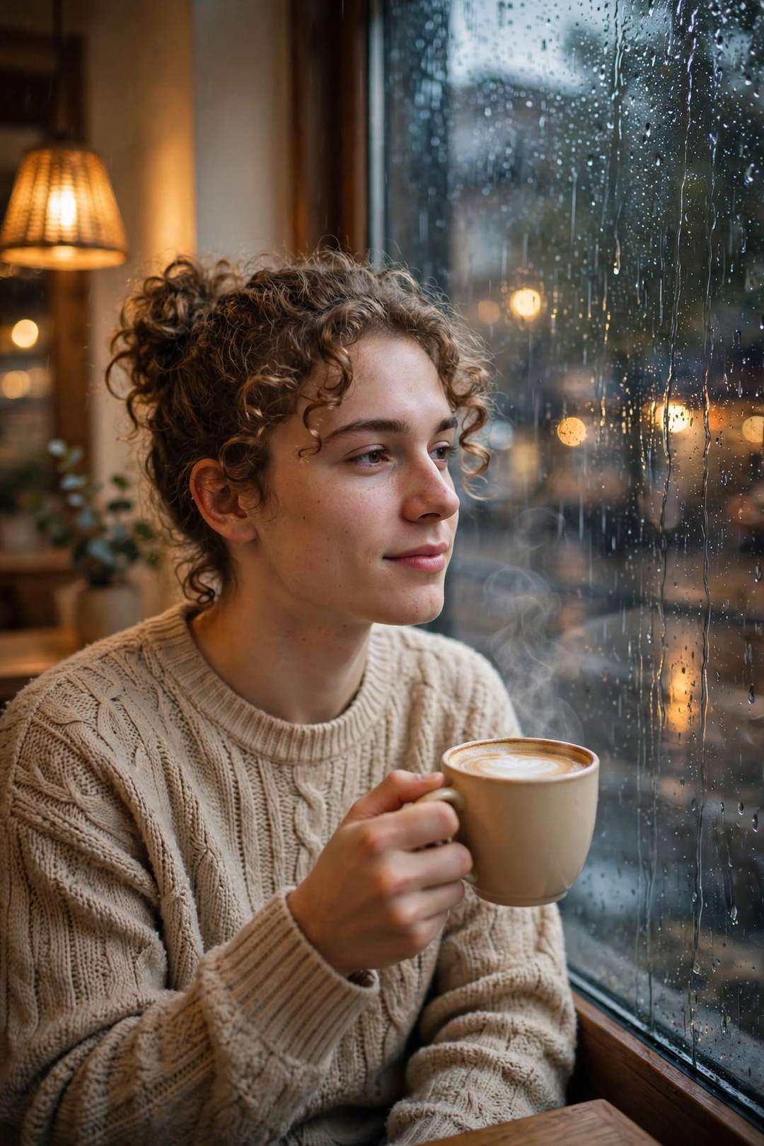 Rainy Cafe Window — prompt result