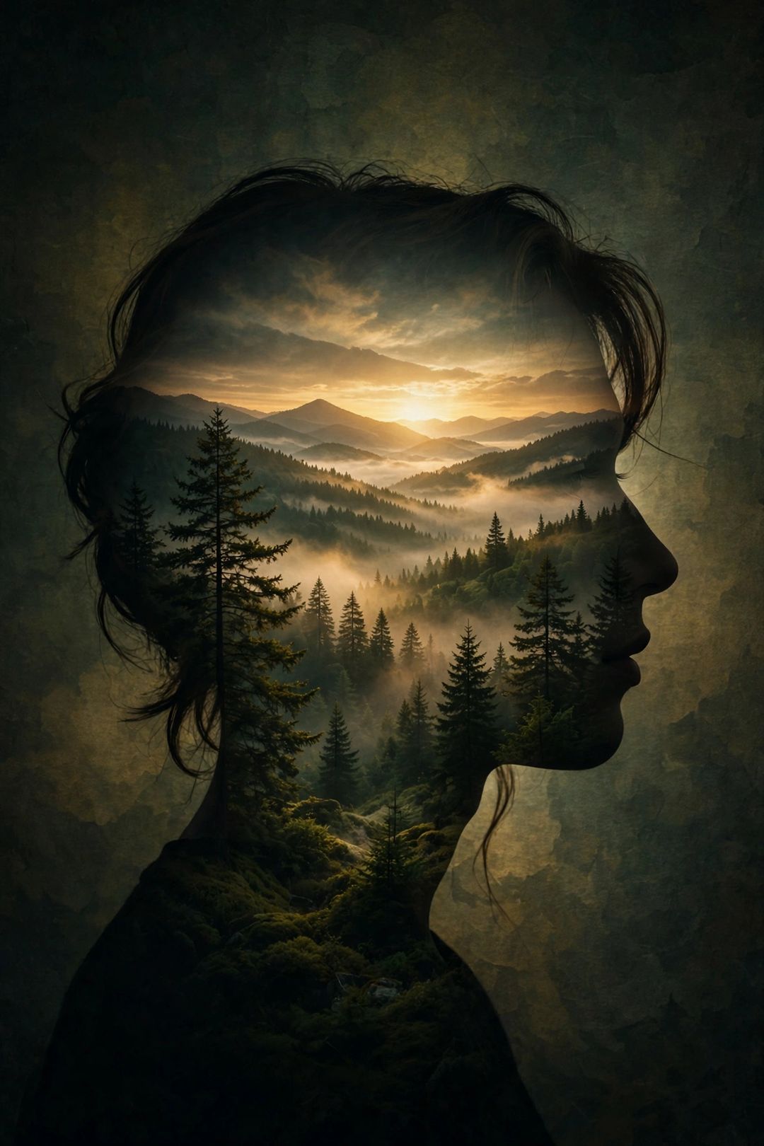 Double Exposure Nature — prompt result