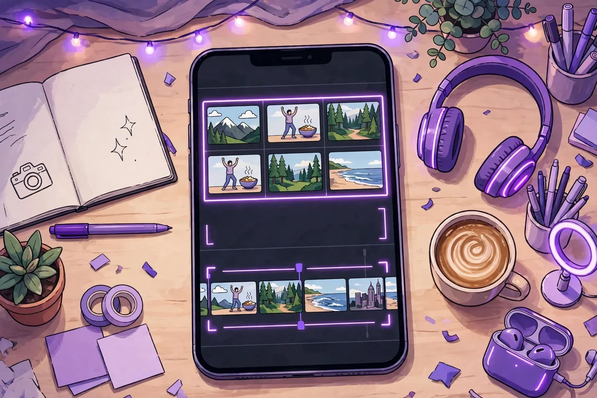Trending CapCut templates October 2026 — phone showing a reels editing timeline (illustration)